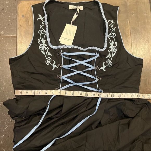 XL16-18 Trachten,Oktoberfest,Germanfest Dirndl Dress,3-pc,Blue Roses embroidered - Picture 10 of 14